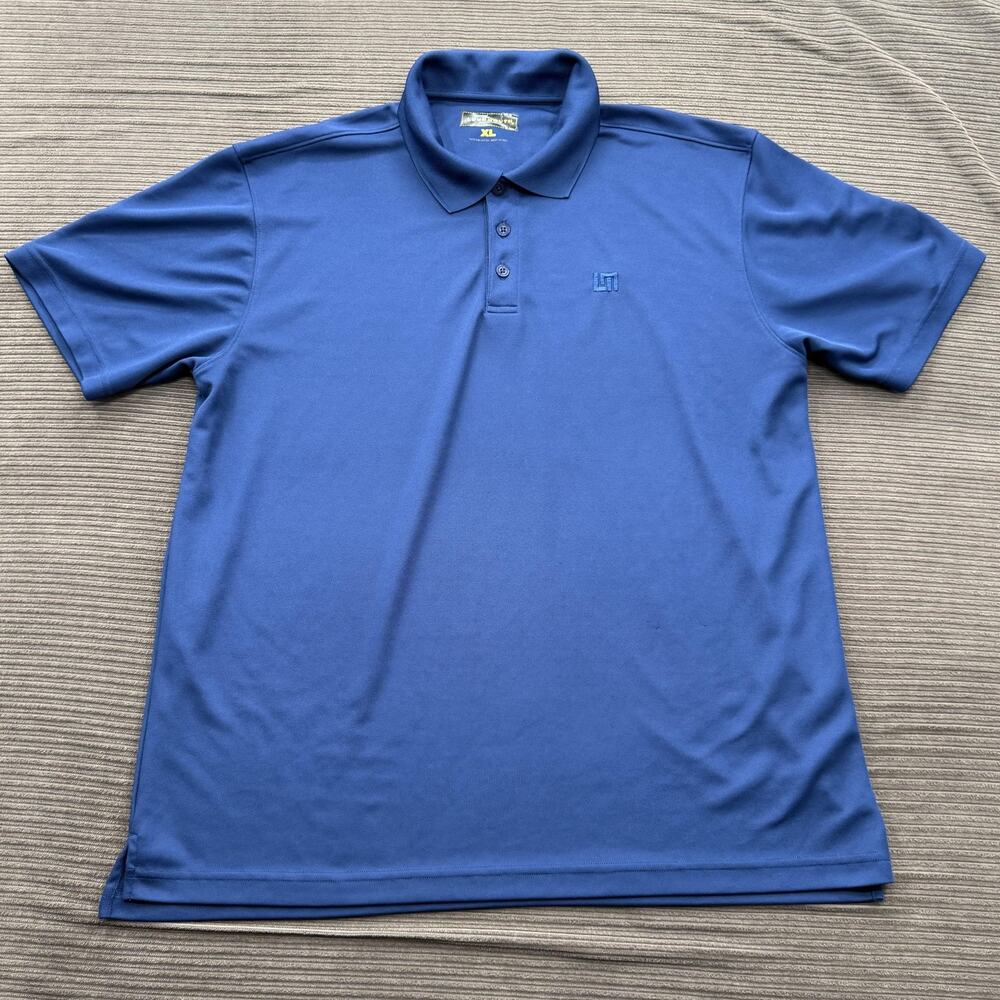 Loudmouth Polo Shirt Mens XL Blue‎ Performance Golf Lightweight 100% Polyester